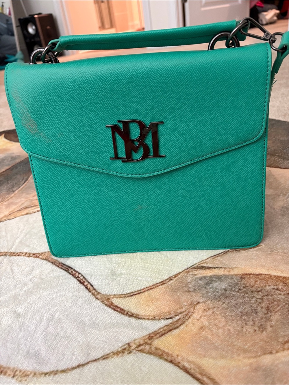 Badgley Mischka Teal Crossbody Top-Handle Bag